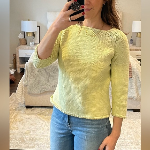 Garnet Hill Cotton Knit Cropped Sweater - Picture 9 of 10